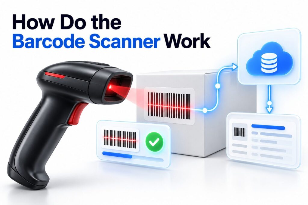 Person scanning a barcode with an iPhone camera